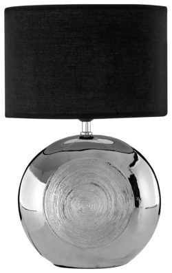 Holly - Ceramic - Table Lamp with Scratch Detail - Silver